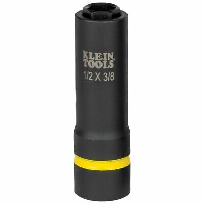 Klein Tools 66061 2-in-1 Deep Impact Socket, 6-Point 1/2" and 3/8" Hex Socket
