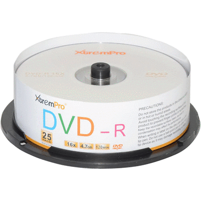 Bytecc XtremPro DVD-R 16X 4.7GB 120Min DVD 25 Pack 11031
