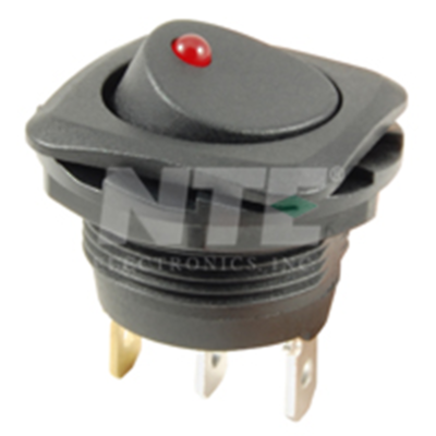 NTE Electronics 54-712 SWITCH ROCKER SPST 16A 125VAC ON-NONE-OFF RED DOT