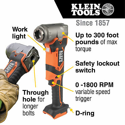 Klein Tools BAT20LW1 90-Degree Impact Wrench Kit
