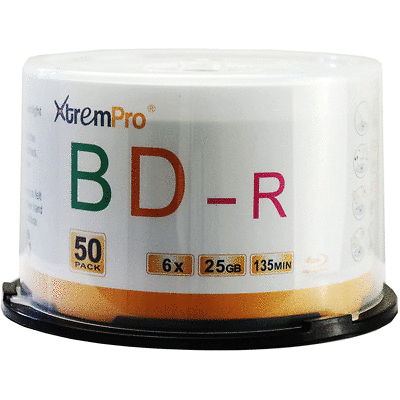 Bytecc XtremPro Bd-R 6X 25GB 135min Blu-Ray 50 Pack