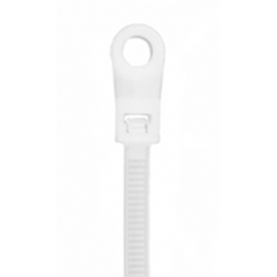 NTE Electronics 04-1150MH9 CABLE TIE 50 LB. MOUNT HOLE 11.7" NATURAL 100/BAG