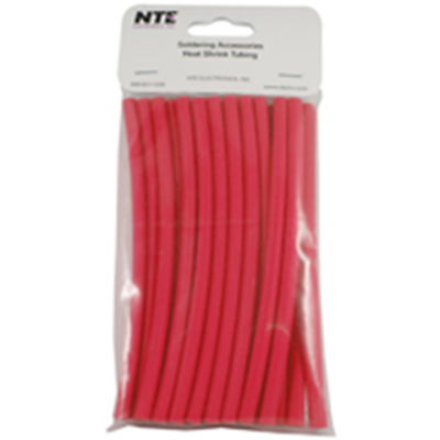 NTE Electronics 47-20506-R Heat Shrink 1/4 In Dia Thin Wall Red 6 In Length
