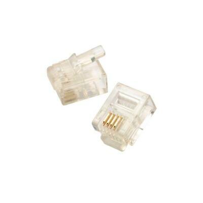 Pro'sKit 702-018 6P4C Solid Round Cable Modular Plugs, 50 µin gold.