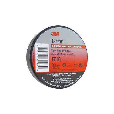 3M™ Tartan™ Vinyl Electrical Tape 1710, 3/4 in x 60 ft, Black
