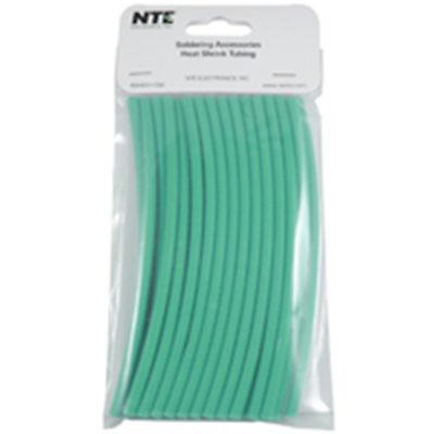 NTE Electronics 47-20406-G Heat Shrink 3/16 In Dia Thin Wall Green 6 In Length