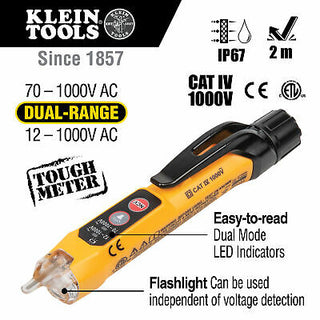 Klein Tools NCVT3P Dual Range Non-Contact Voltage Tester with Flashlight