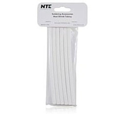 NTE Electronics 47-25206-W Heat Shrink 1/4" Dia W/adhesive WHT 6" Length 6pcs