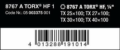 Wera 05003375001 8767 A TORX® HF 1 Zyklop bit socket set, 1/4" drive