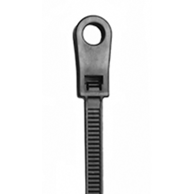 NTE Electronics 04-0750MH0 CABLE TIE 50 LB. MOUNTING HOLE 8" BLACK 100/BAG