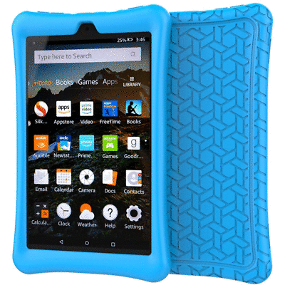 XtremPro 11191 Amazon Fire HD Blue Case Silicone Rubber ProtectiveGel Hard Cover