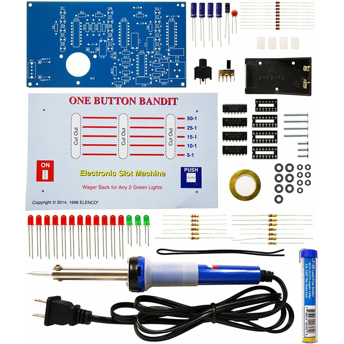 Elenco K-34SLD One Button Bandit Soldering Kit with Iron and Solder