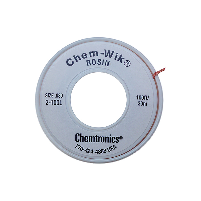 Chemtronics 2-100L Chem-Wik Desoldering Braid, .030, 100ft