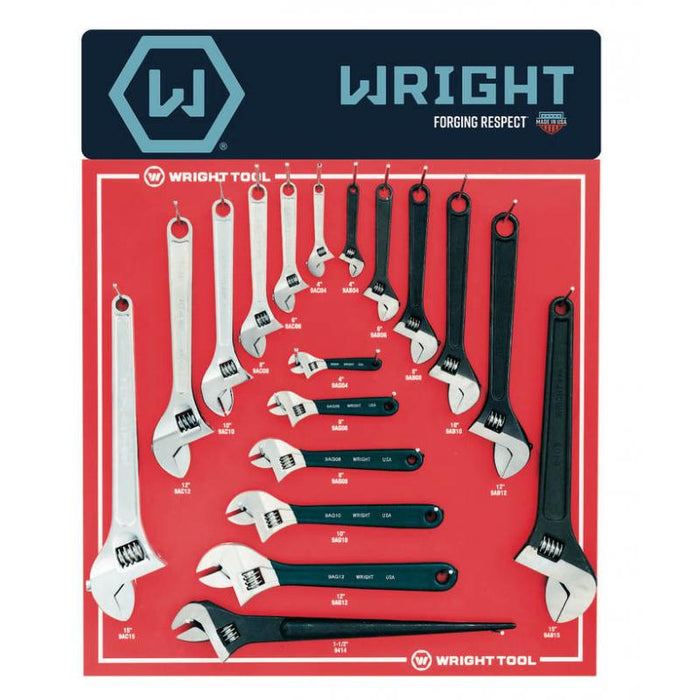 Wright Tool D961 Adjustable Wrench Set 18 Pieces