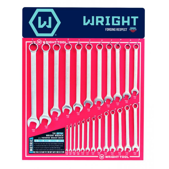 Wright Tool D980 Metric Combination Wrenches 19 Piece Set