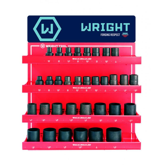Wright Tool D986 33 Piece 3/4" Drive Deep Impact Sockets