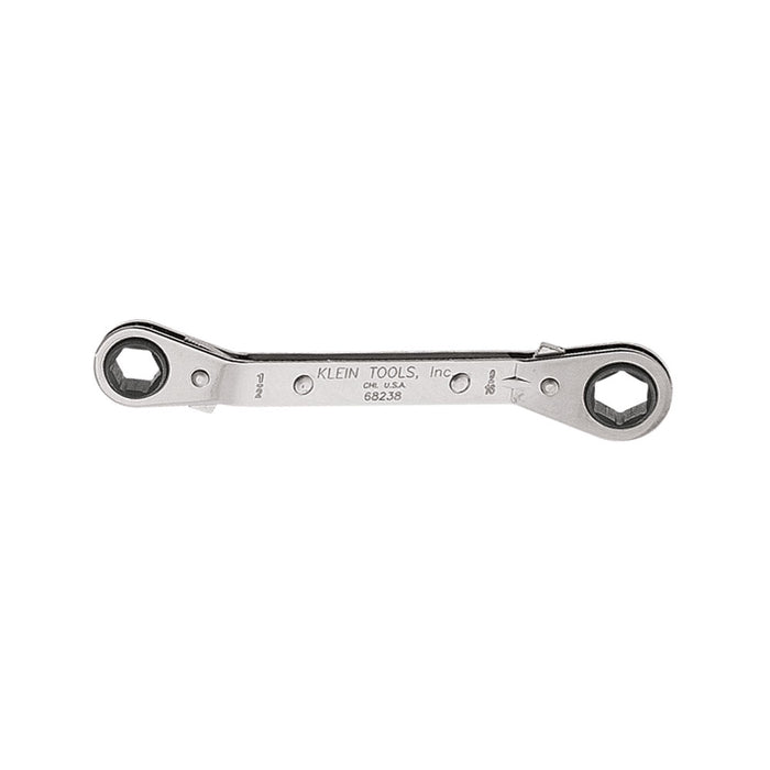 Klein Tools 68238 1/2" x 9/16" Fully Reversible Ratcheting Offset Box Wrench