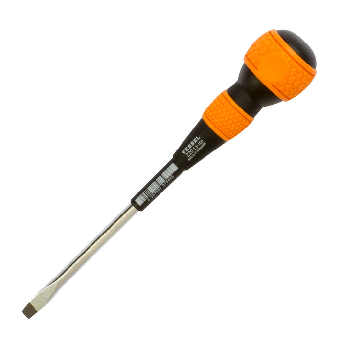 Vessel Tools 220S55100 Ball-Grip Screwdriver No.220, Slotted 5.5