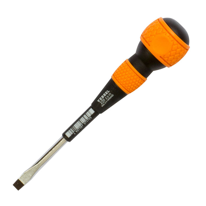 Vessel Tools 220S5575 Ball-Grip Screwdriver No.220, Slotted 5.5