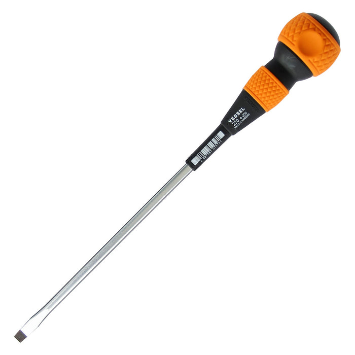 Vessel Tools 220S6200 Ball-Grip Screwdriver No.220, Slotted 6 mm