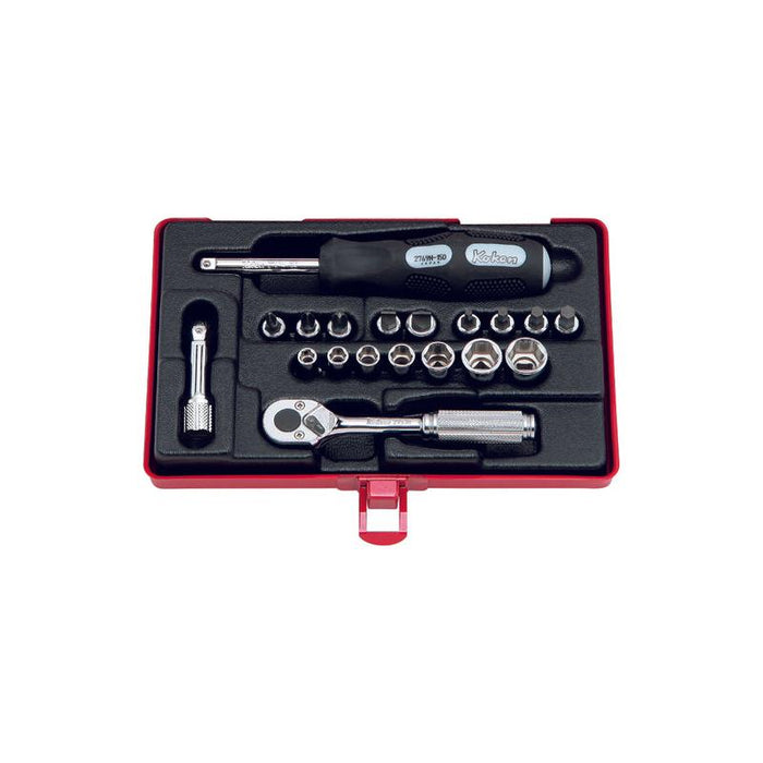 Koken 2275 1/4 Inch Sq. Dr. Socket Set 6 Point 19 Pieces