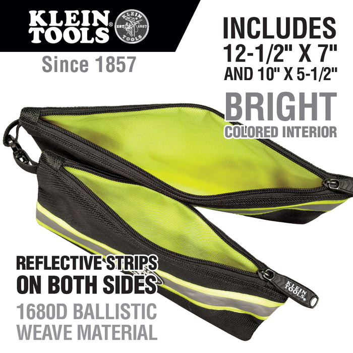 Klein Tools 55599 Tradesman Pro High-Visibility Zipper Bags (2 Pack)