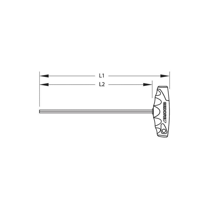 Gedore 2681439 Hexagon Allen key with 2C-T-handle 7 mm