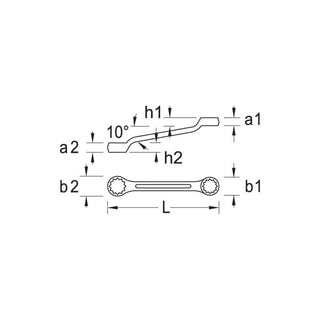 Gedore 6051230 Double Ended Ring Spanner Short 8x9 mm