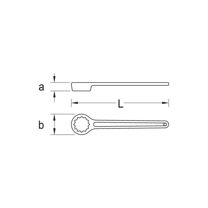 Gedore 6482130 Deep Ring Spanner Straight 50 mm