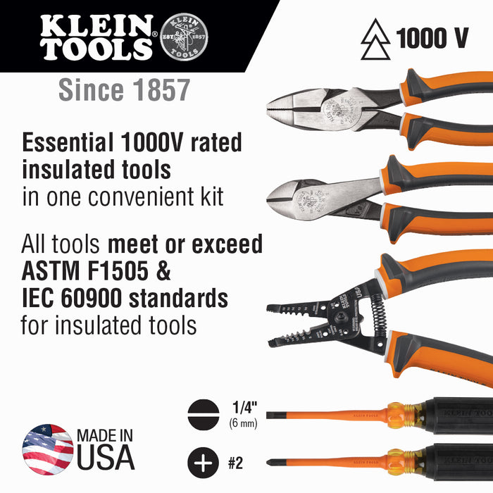 Klein Tools 94130 1000V Insulated Tool Kit, 5 Pc.