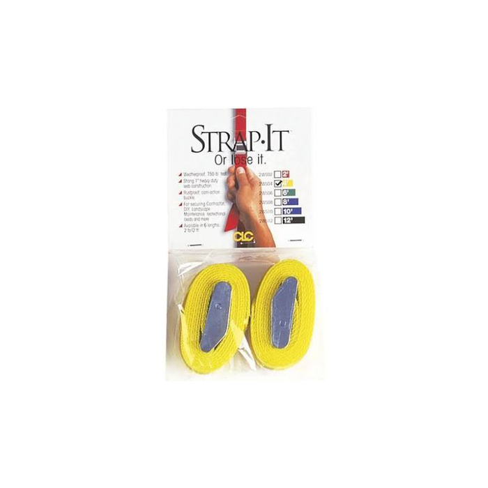 CLC 2WS04 4' Tie-Down Strap, 2-Pack Yellow