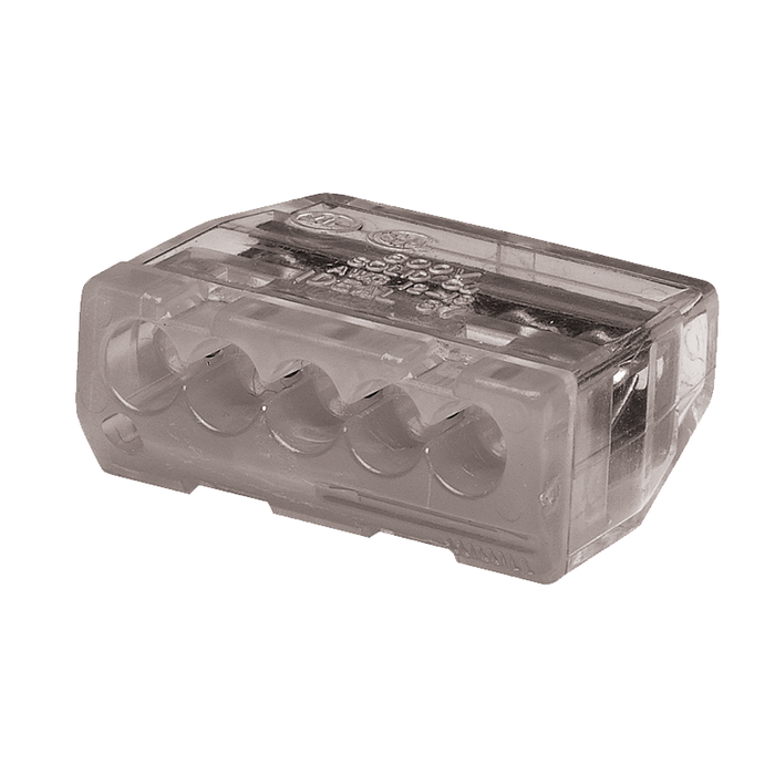 Ideal 30-187 In-Sure Push-In Wire Connector, 5-Port Gray, 1,000/box