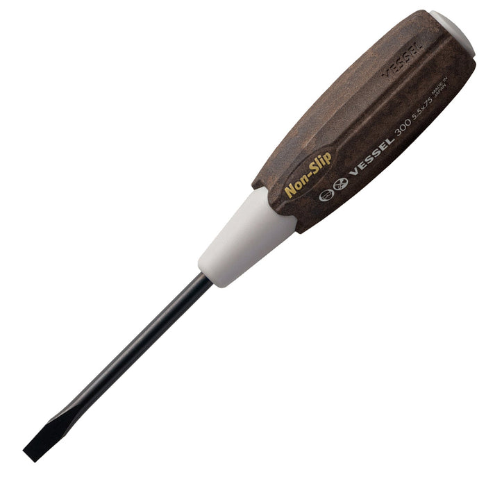 Vessel Tools 300S5575 Wood-Compo Screwdriver No.30, Slotted 5.5 x 75
