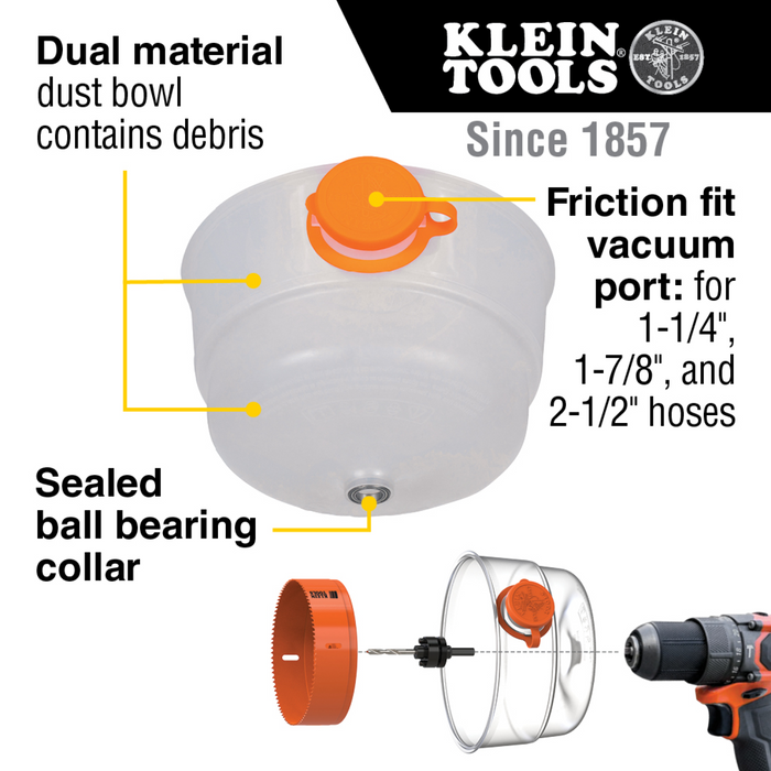 Klein Tools 31101 Collapsible Hole Saw Dust Bowl