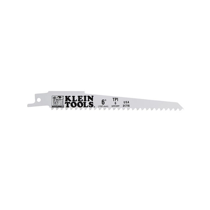 Klein Tools 31716 6-Inch, 6 TPI, Bi-Metal Reciprocating Saw Blade