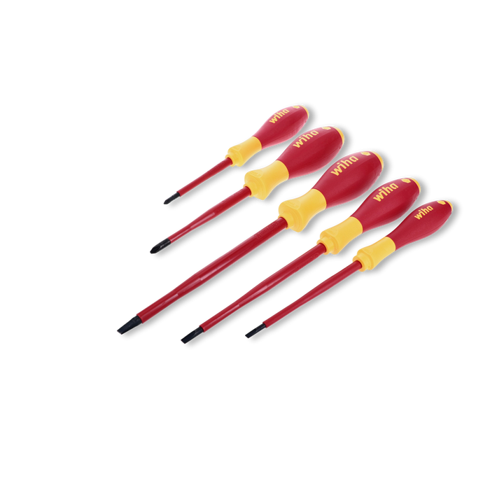 Wiha Tools 32059 Insulated SoftFinish Slotted / Phillips Screwdriver Set, 5 Pc.