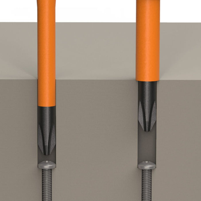Klein Tools 32286 Flip-Blade Insulated Screwdriver, 2-in1, Ph Bit #1, Sl Bit 3/16-Inch