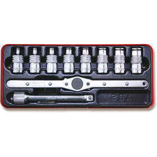 Ko-Ken 3264 3/8 Inch Sq. Drive Tap Holder Set 10 Pcs