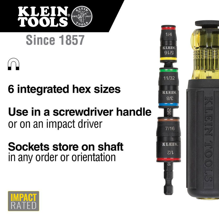 Klein Tools 32900 7-in-1 Impact Flip Socket with Handle