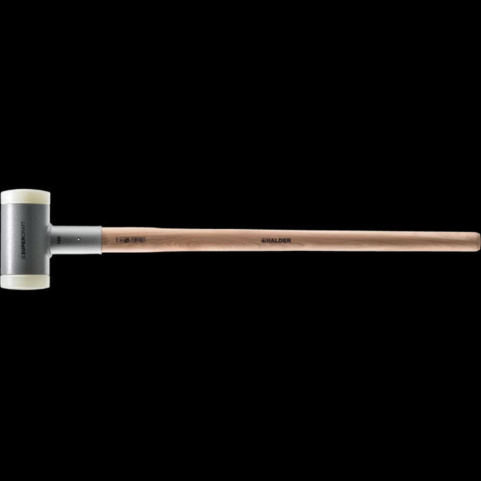 Halder 3366.081 Supercraft Dead Blow, Non-Rebounding Sledgehammer with Nylon Face Inserts Steel Housing and Hickory Handle