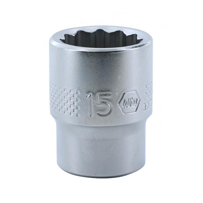 Wiha 33730 3/8 Inch Drive Socket, 12 Point, 15.0mm