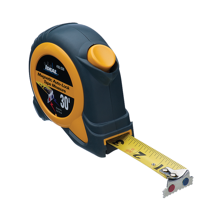 Ideal 35-238 30' Mag-Tape Tape Measure w/Magnetic Tip, Magnetic Self-Locking