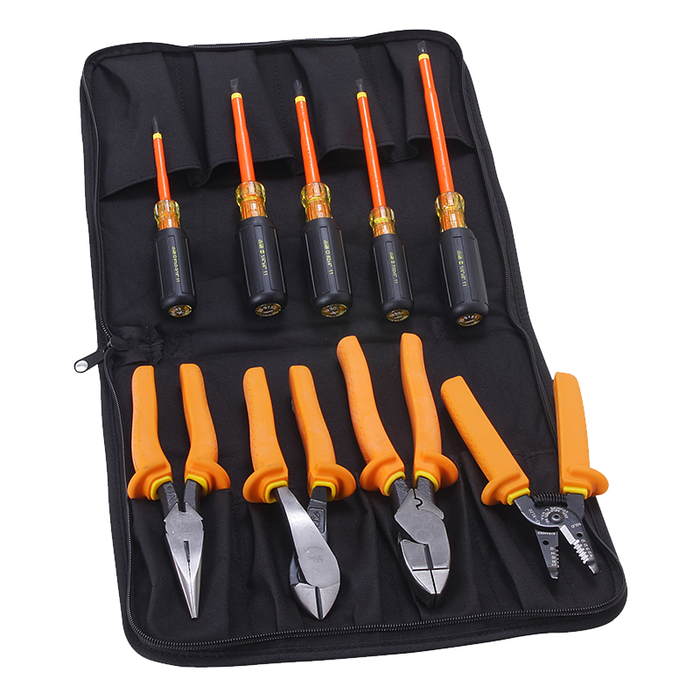 Ideal 35-9108 9 Pc Insulated Tool Kit W/Bag