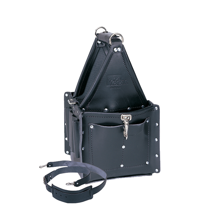 Ideal 35-975BLK Tuff-Tote Ultimate Tool Carrier, Premium Black Leather w/Strap