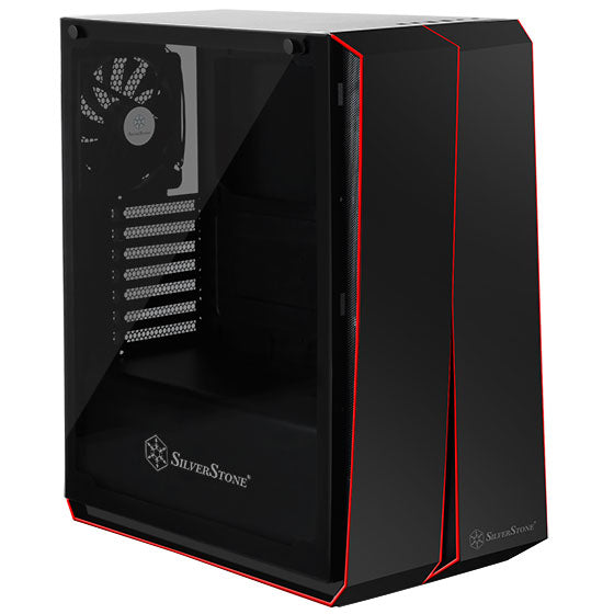 SilverStone RL07B-G - Red Line Midi Tower ATX Gaming Computer Case
