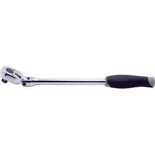 Ko-Ken 3774JB 3/8 Sq. Dr. Ratchet Handle 24 Teeth Flexible Head Length 285 mm Push Button Plastic Handle