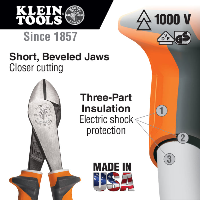 Klein Tools 200048EINS Diagonal Cutting Pliers Angled Head