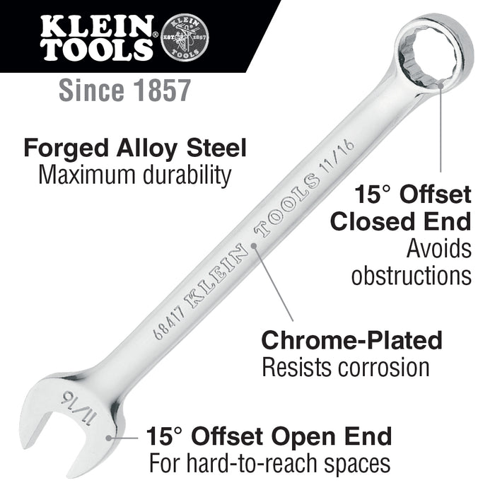 Klein Tools 68404 Combination Wrench Set, 12 Piece