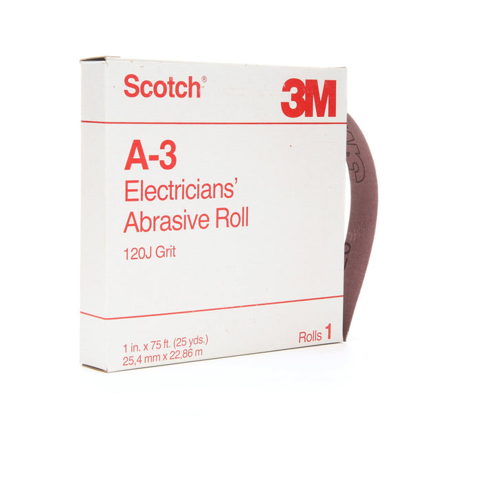 Scotch® Electrician's Abrasive Roll A-3, 1 in x 25 yd, 120 J-weight
