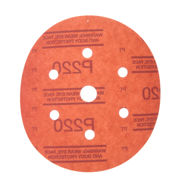 3M Hookit Red Abrasive Disc Dust Free, 01142, 6 in, P220, 50 discs per
carton